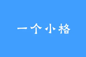一个小格