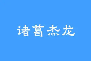 诸葛杰龙