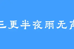 三更半夜雨无声