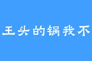 老王头的锅我不背
