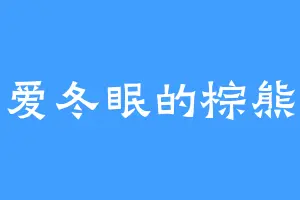 爱冬眠的棕熊
