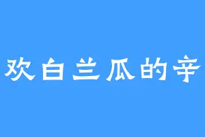 喜欢白兰瓜的辛少