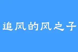 追风的风之子