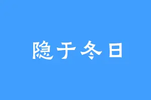 隐于冬日