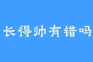 长得帅有错吗