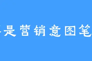 不是营销意图笔名