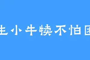 初生小牛犊不怕困难