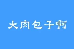 大肉包子啊