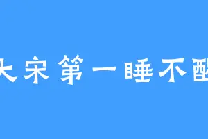 大宋第一睡不醒