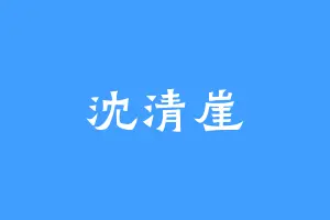 沈清崖