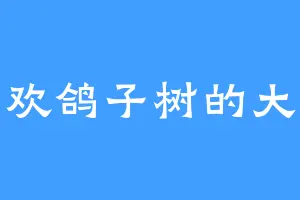 喜欢鸽子树的大人