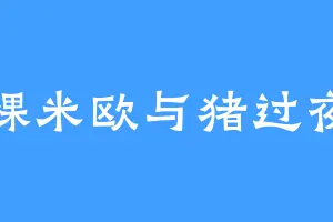 裸米欧与猪过夜