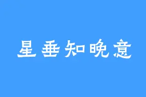 星垂知晚意