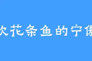 喜欢花条鱼的宁傲金