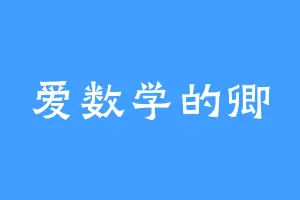 爱数学的卿