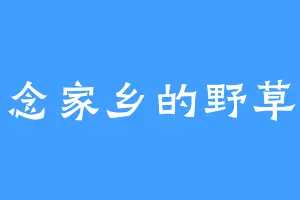 思念家乡的野草霉