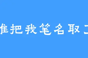 谁把我笔名取了
