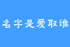 这名字是爱取谁取