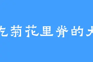 爱吃菊花里脊的大仇