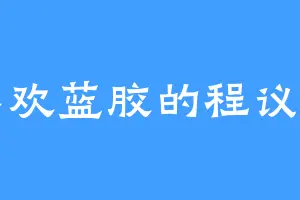 喜欢蓝胶的程议员
