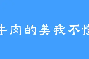 牛肉的美我不懂