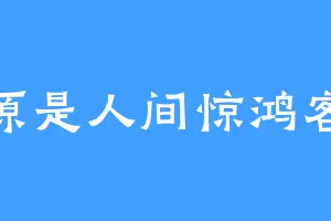 原是人间惊鸿客