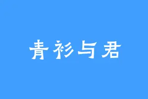 青衫与君