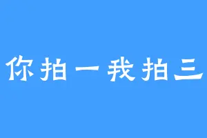 你拍一我拍三