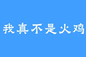 我真不是火鸡