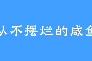 从不摆烂的咸鱼