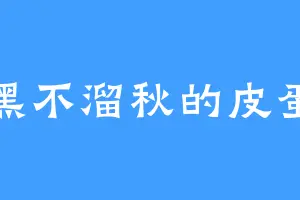 黑不溜秋的皮蛋