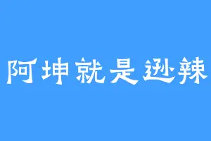阿坤就是逊辣