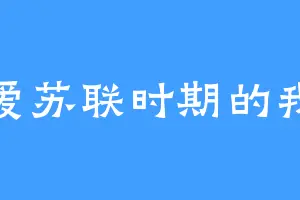 爱苏联时期的我