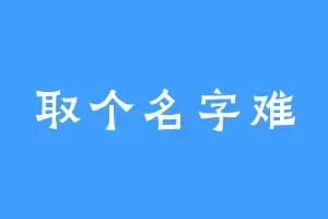 取个名字难