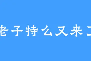 老子特么又来了